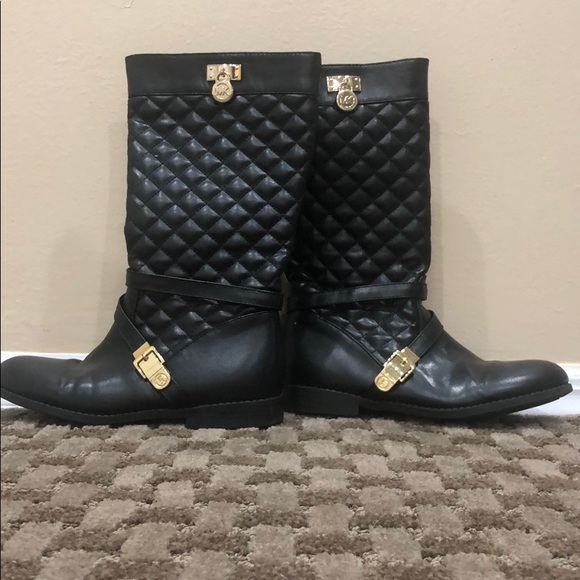 Michael Kors black quilted girls boots - Picture 1 of 4